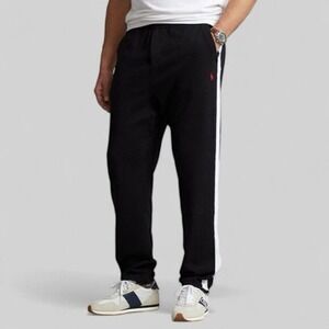 Polo Ralph Lauren Track Jogger Pants Mens  Black Interlock Tapered Size XXL